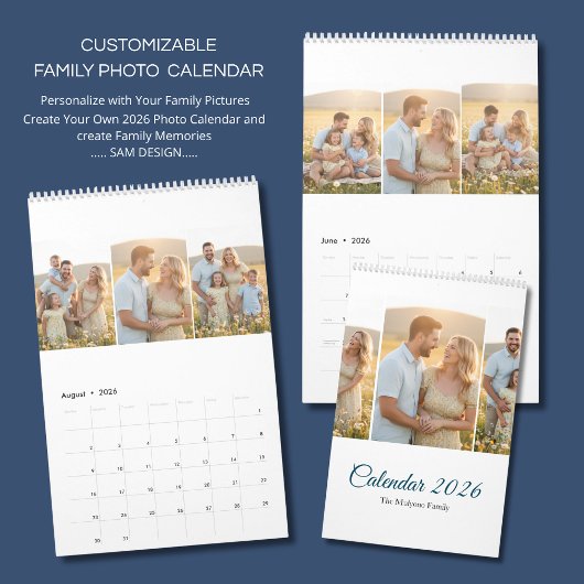 Personalized Elegant Family Memories Wall Calendar Kalender
