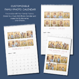 Personalized Elegant Family Memories Wall Calendar Kalender