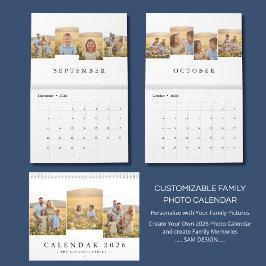 Personalized Elegant Family Memories Wall Calendar Kalender
