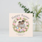 Personalized Elegant Floral Easter Feiertagskarte (Stehend Vorderseite)