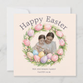 Personalized Elegant Floral Easter Feiertagskarte (Vorderseite)