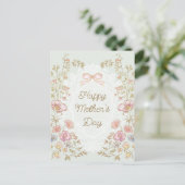 Personalized Elegant Floral Happy Mother’s Day Postkarte (Stehend Vorderseite)