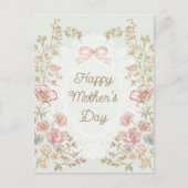 Personalized Elegant Floral Happy Mother’s Day Postkarte (Vorderseite)