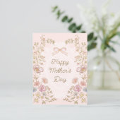 Personalized Elegant Floral Happy Mother’s Day Postkarte (Stehend Vorderseite)