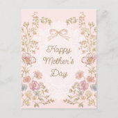 Personalized Elegant Floral Happy Mother’s Day Postkarte (Vorderseite)
