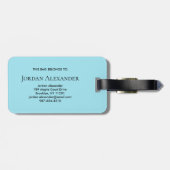 Personalized Elegant Gold Monogram Minimalist Gepäckanhänger (Rückseite horizontal)