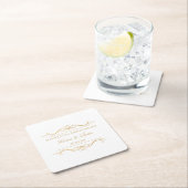 Personalized Elegant Gold Swirl 50th Anniversary Rechteckiger Pappuntersetzer (Vor Ort)