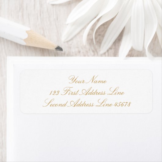 Personalized Elegant Gold & White Return Address (Insitu)