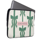 Personalized Elegant Green Bow Ribbon  Laptopschutzhülle (Vorne Rechts)