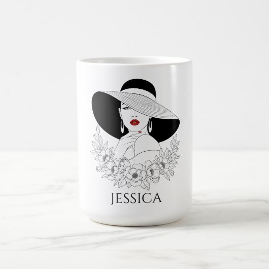 Personalized Elegant Lady Coffee Mug Kaffeetasse (Mittel)