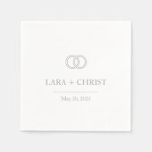 Personalized Elegant Minimalist Wedding Paper Serviette (Vorderseite)