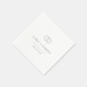 Personalized Elegant Minimalist Wedding Paper Serviette (Ecke)