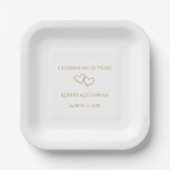 Personalized Elegant Modern 50th Anniversary Party Pappteller (Vorderseite)