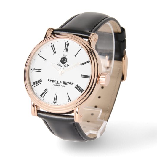 Personalized Elegant Monogram Custom Name & Initia Armbanduhr (Winkel)