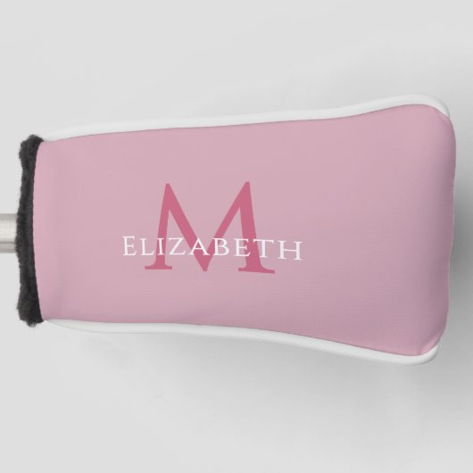 Personalized Elegant Monogram Name Initial Pink Golf Headcover (Vorderseite)