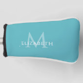 Personalized Elegant Monogram Name Initial Teal Golf Headcover (Vorderseite)