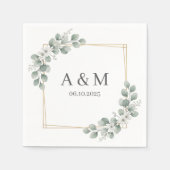 Personalized Elegant Monogram Paper Napkins Serviette (Vorderseite)
