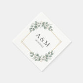 Personalized Elegant Monogram Paper Napkins Serviette (Ecke)