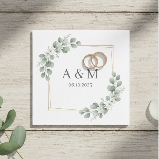Personalized Elegant Monogram Paper Napkins Serviette