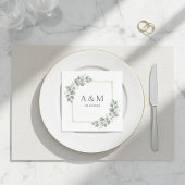 Personalized Elegant Monogram Paper Napkins Serviette