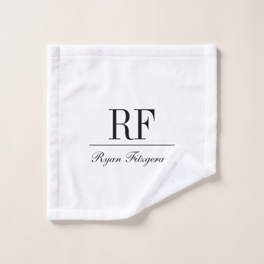 Personalized elegant name monogram initials waschlappen (Waschlappen)