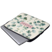 Personalized Elegant Pastel Eucalyptus Leaves Laptopschutzhülle (Vorne Knopf)