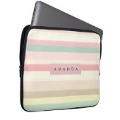 Personalized Elegant Pastel Macaron Stripe Laptopschutzhülle (Vorne Rechts)