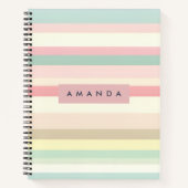 Personalized Elegant Pastel Macaron Stripe Notizblock (Vorderseite)