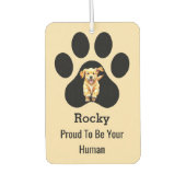 Personalized Elegant Pet Name Paw Proud Dog Owner Autolufterfrischer (Vorderseite)