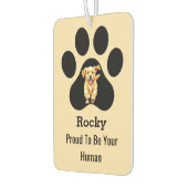 Personalized Elegant Pet Name Paw Proud Dog Owner Autolufterfrischer (Links)