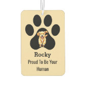 Personalized Elegant Pet Name Paw Proud Dog Owner Autolufterfrischer (Rückseite)