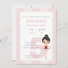 Personalized Elegant Pink Ballerina Birthday Einladung