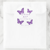 Personalized Elegant Purple Butterfly Bridal  Runder Aufkleber (Tasche)