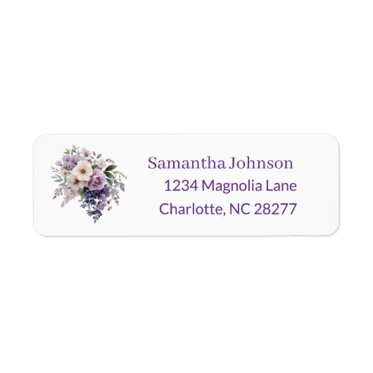 Personalized Elegant Purple Return Address  (Vorne)