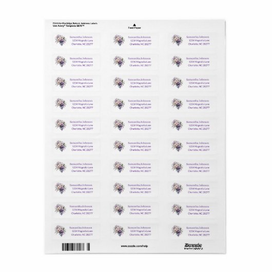Personalized Elegant Purple Return Address (Vorne)