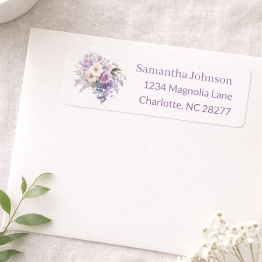 Personalized Elegant Purple Return Address 