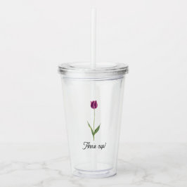 Personalized Elegant Purple Tulip Acryltrinkbecher