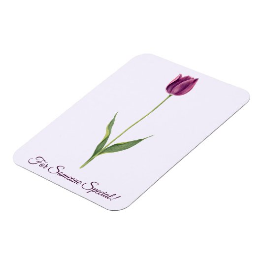 Personalized Elegant Purple Tulip Magnet (Linke Seite)