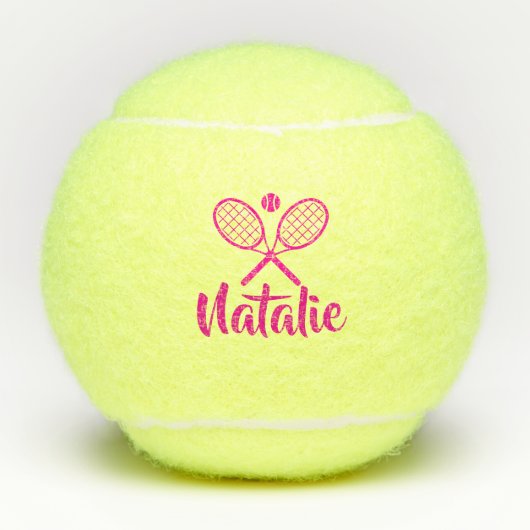 Personalized Elegant Script Name  Tennis Balls Tennisbälle (Vorderseite)