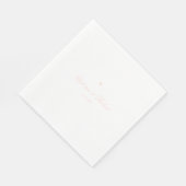 Personalized Elegant Script Pink Heart Serviette (Ecke)