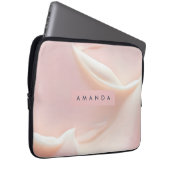 Personalized Elegant Soft Blush Satin Abstract Laptopschutzhülle (Vorne Rechts)