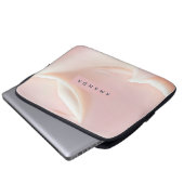 Personalized Elegant Soft Blush Satin Abstract Laptopschutzhülle (Vorne Knopf)