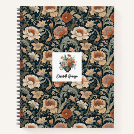 Personalized Elegant Stylish Vintage Dark Floral Notizblock