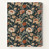 Personalized Elegant Stylish Vintage Dark Floral Notizblock (Rückseite)