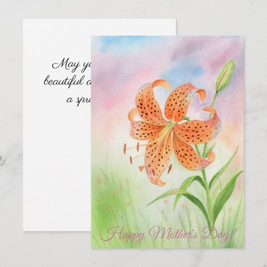 Personalized Elegant Tiger Lily Ankündigung (Vorne/Hinten)