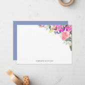 Personalized Elegant Watercolor Floral  Mitteilungskarte (Vorderseite/Rückseite Beispiel)