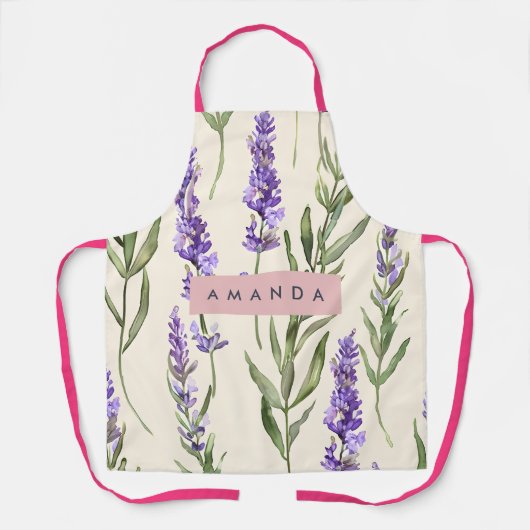 Personalized Elegant Watercolor Lavender  Schürze (Vorderseite)