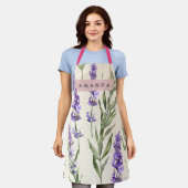 Personalized Elegant Watercolor Lavender  Schürze (Getragen)