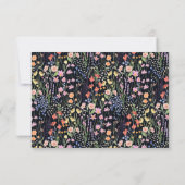 Personalized Elegant Wildflowers Dark Background  Dankeskarte (Rückseite)