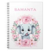 Personalized Elephant Notebook Notizblock (Vorderseite)